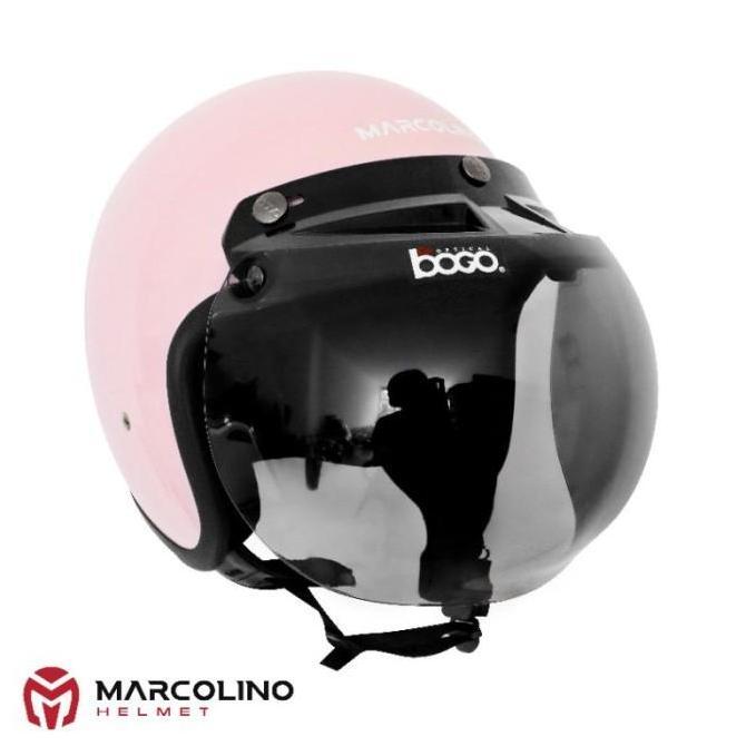 NEW HELM BOGO RETRO MARCOLINO PINK SNI DEWASA PRIA/WANITA BOGO ORIGINAL VISOR ORI