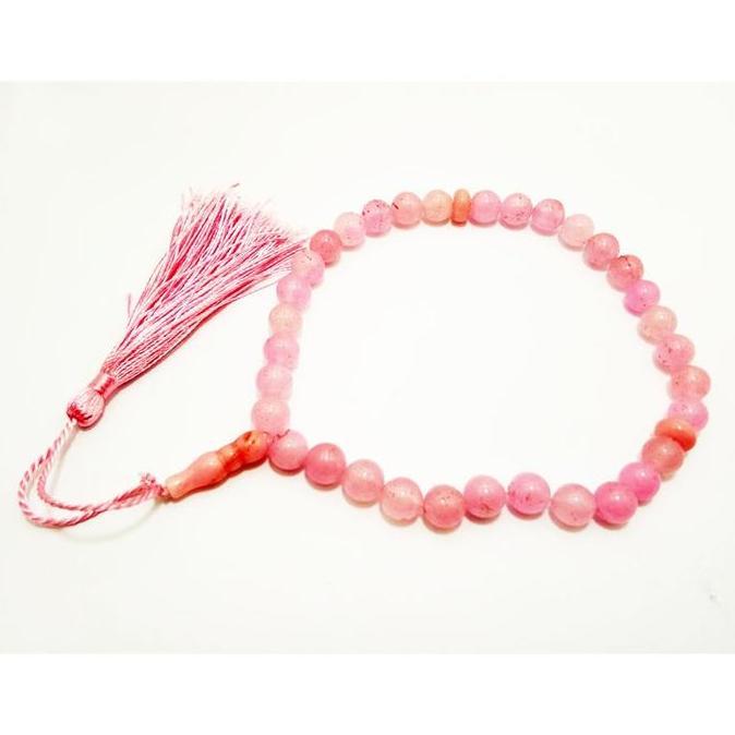 Vee Tasbih Terapi Kesehatan Batu Rose Quartz 33 Butir