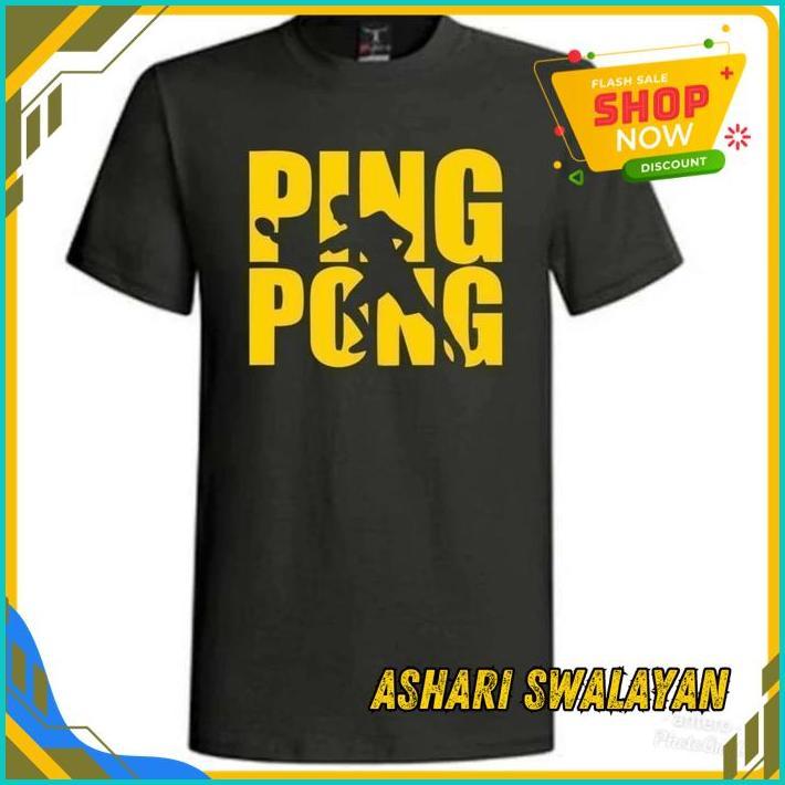 KAOS TSHIRT BAJU MURAH DISTRO SILUET PINGPONG TENIS MEJA PING PONG TABLE TENNIS SABLON BORDIR COSTUM