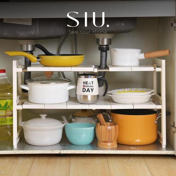 Rak Bawah Wastafel Dapur Stainless Rak Susun Serbaguna Multifungsi