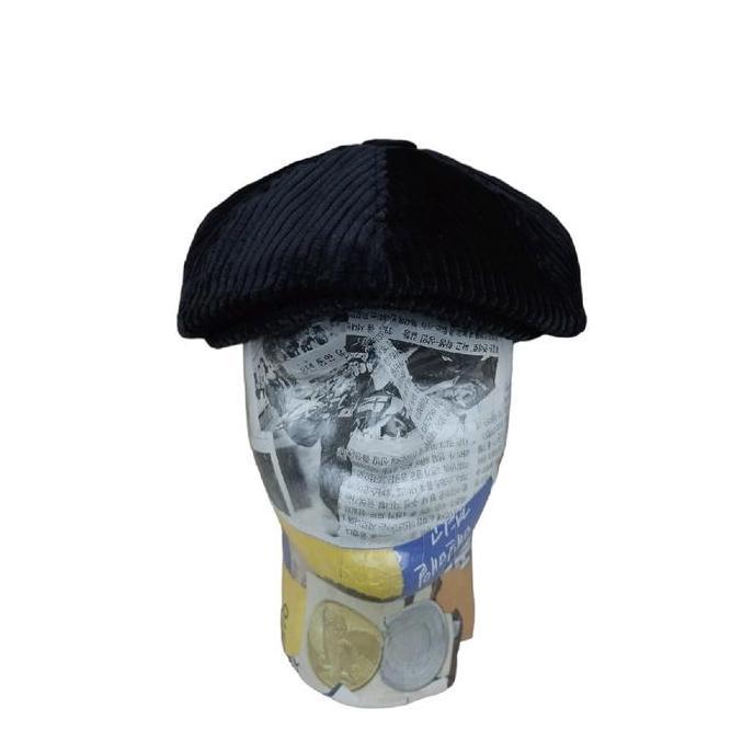 premiercloth Topi gatsby hat newsboy corduroy black vintage