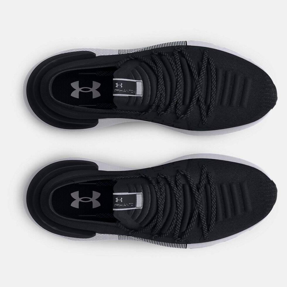 Murah Sepatu Lari Sport Pria Under Armour Hovr Phantom 4 Black White - Sepatu Jogging Pria Terbaru -