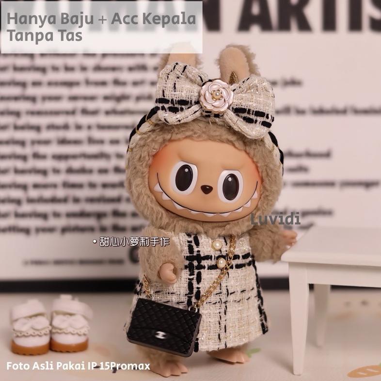 Ready  Baju Pakaian Labubu V1 V2 Branded Chanel Lv Lucu Kacamata Tas Boneka Stok Baru
