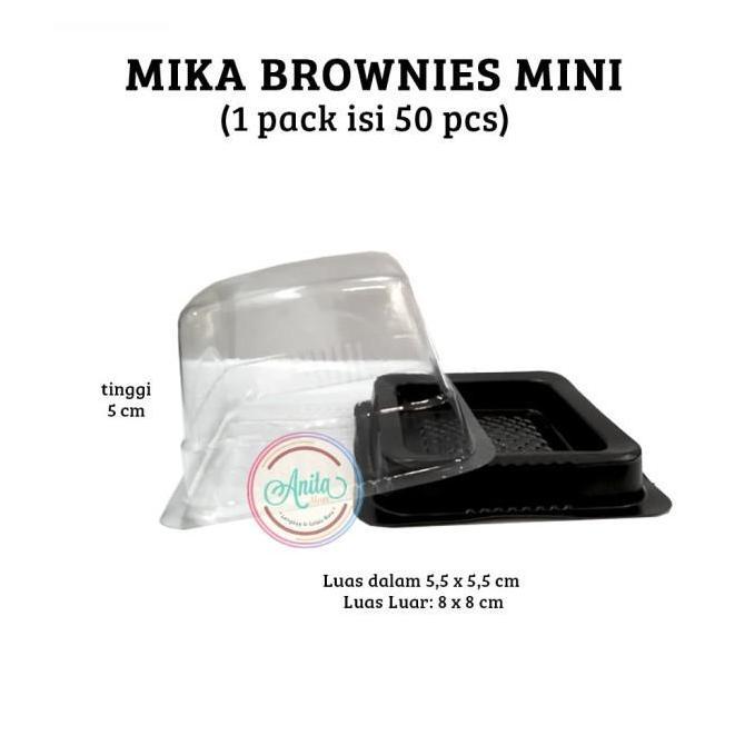 New- Mika Brownies Mini 8x8x5 cm [1 Pack 50 pcs]