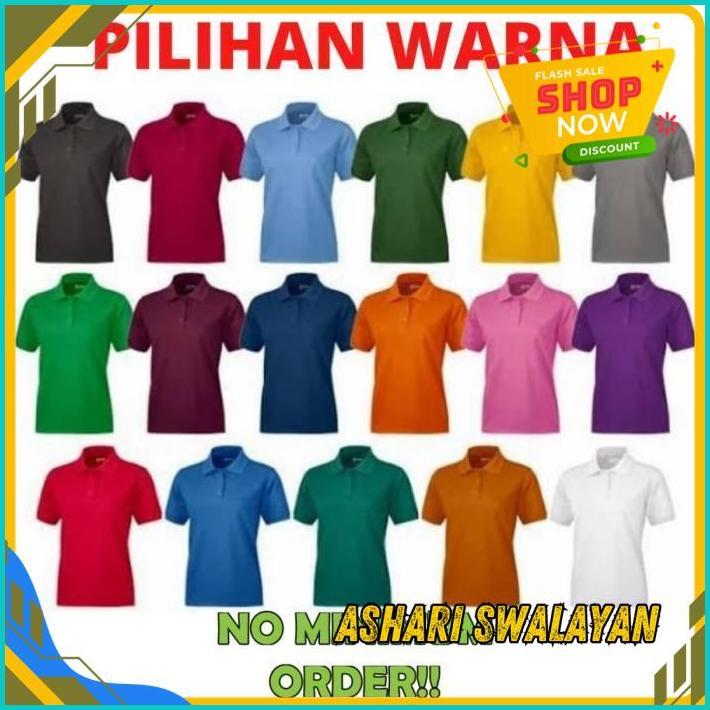 KAOS POLO SHIRT TSHIRT BAJU KERAH BORDIR LOGO SATU POLOS CUSTOM SABLON COSTUM LOKAL INDONESIA