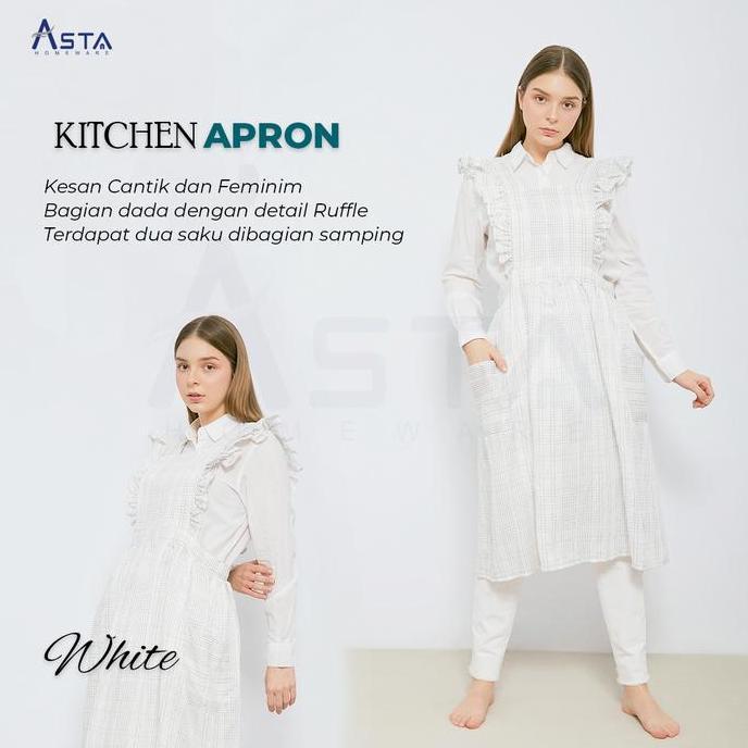 New- Asta Celemek Masak/ Apron Ruffle Linen/ Kitchen Apron / Apron Korea