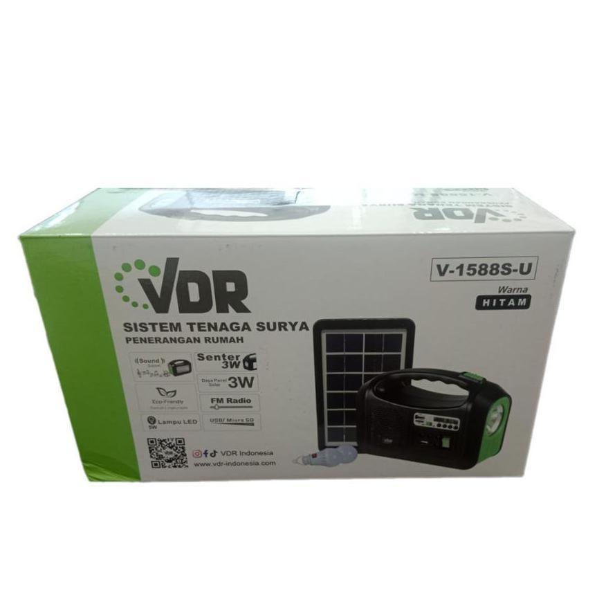 Senter Emergency Tenaga Surya VDR V-1588S-U Lampu Emergency-Lampu Bohlam Lampu emergency