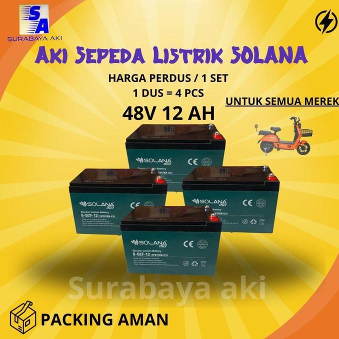aki skuter aki trail sepeda listrik motor listrik 12v 12ah solana 12AH