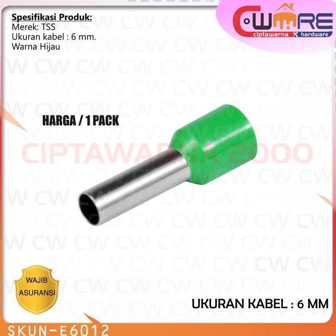 @#@#@#] Ferrules 6 mm Isolasi E6012 TSS Skun Sekun Tusuk Konektor Kabel
