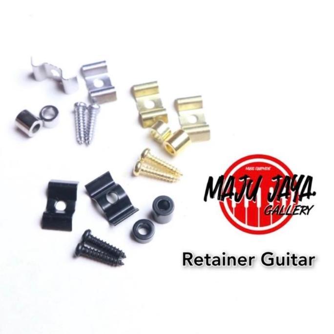String Retainer Neck Gitar Elektrik Telecaster Stratocaster Chrome Hitam Gold Fender