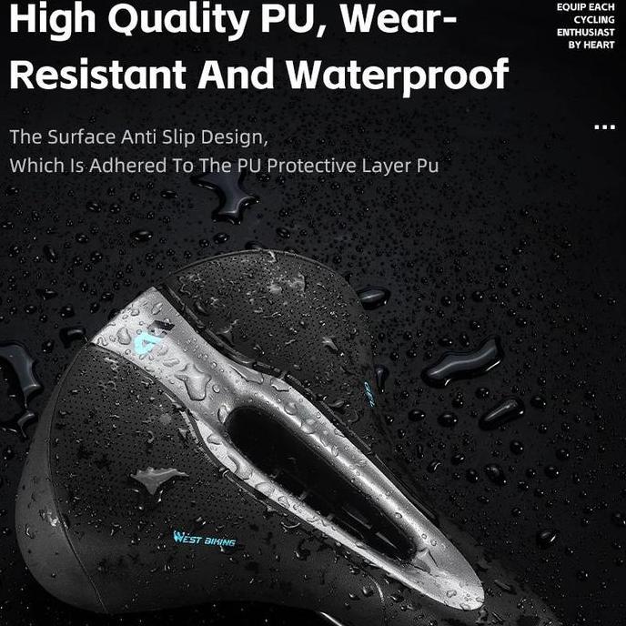 West Biking Sadel Sepeda Lipat MTB Gunung Gel Lebar Empuk Lubang Hollow