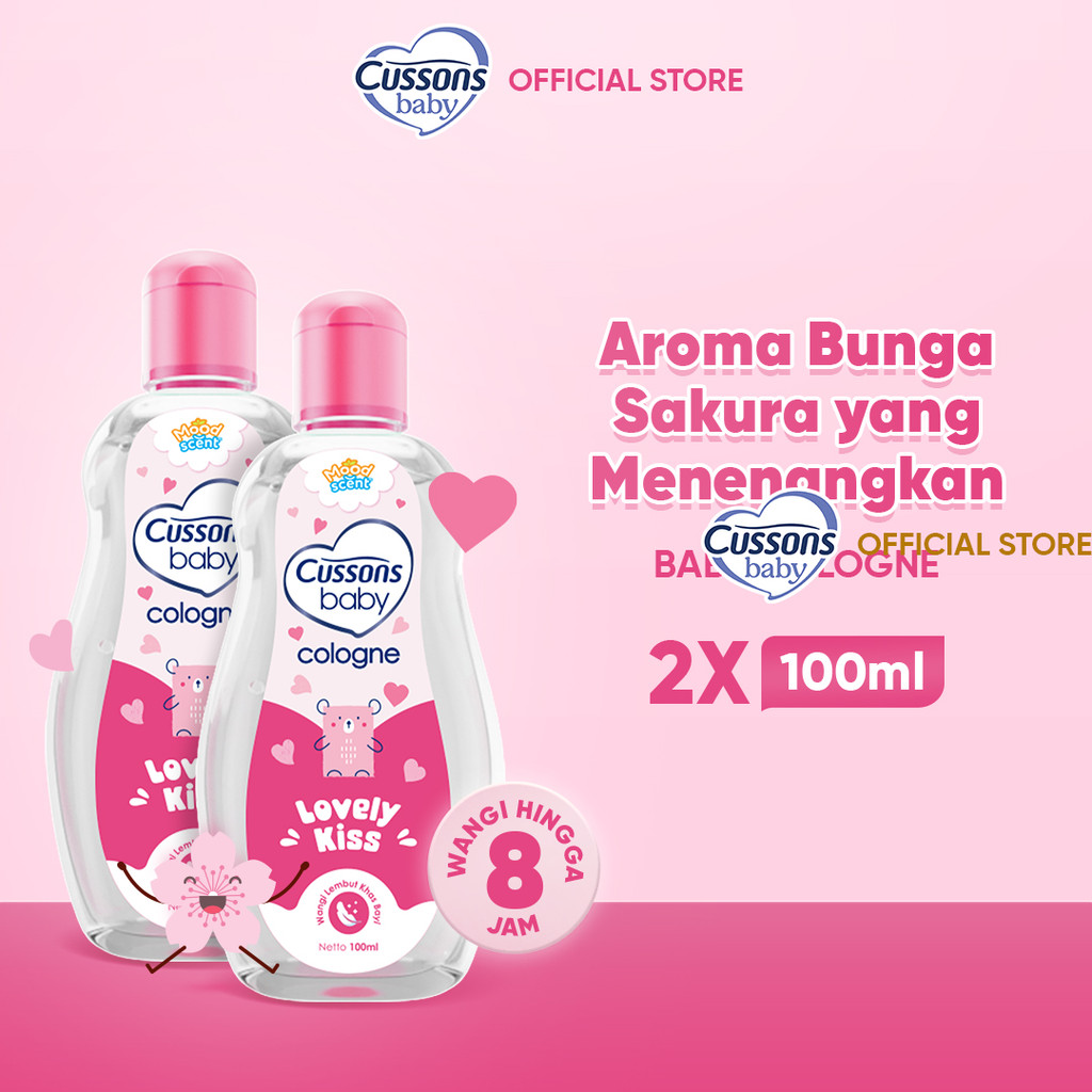 Cussons Baby Cologne Lovely Kiss - Minyak Wangi Bayi 100ml X2