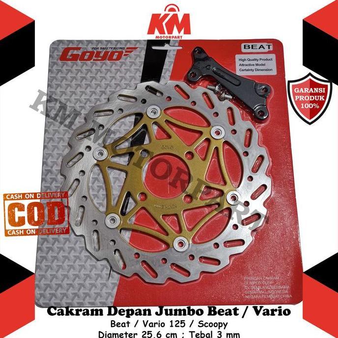 Promo Cakram Depan Beat Vario Scoopy Spacy Variasi Ukuran 260mm Jumbo Bonus Breket Piringan Rem Vari