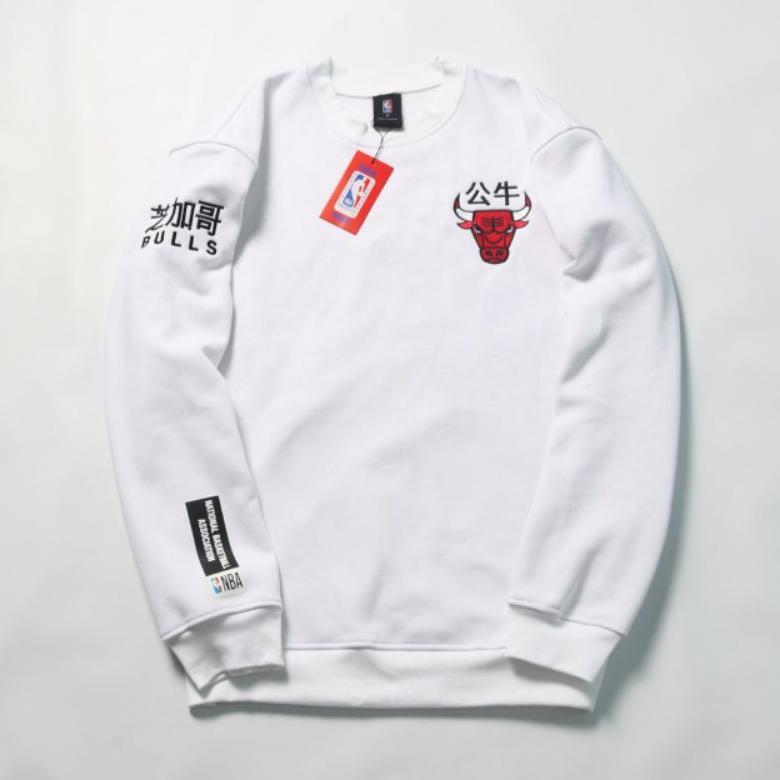 CREWNECK SWEATSHIRT CHICAGO BULLS NBA JAPAN FULL WHITE