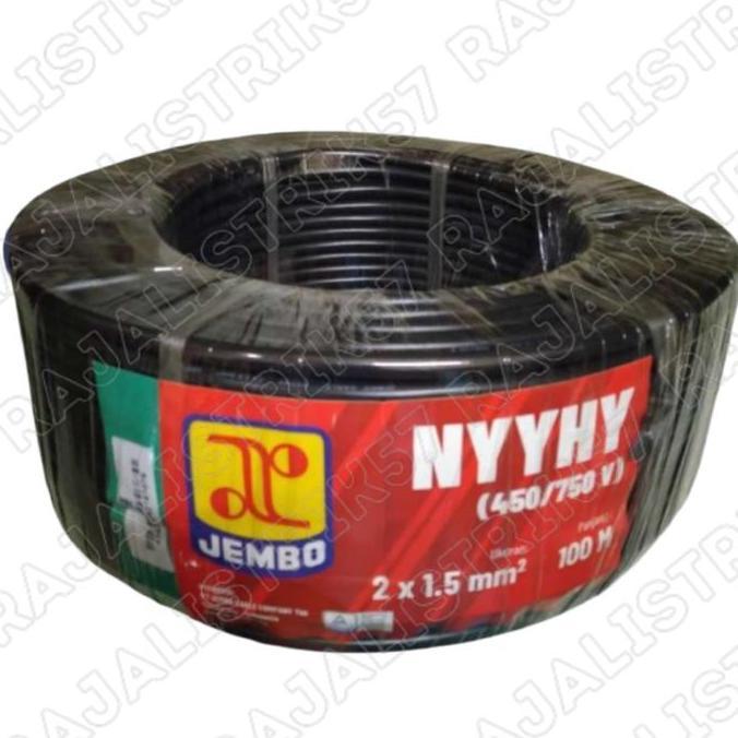 *****] Jembo Kabel Cable NYYHY Serabut 2x1.5 2x2.5 Jembo Hitam 100M