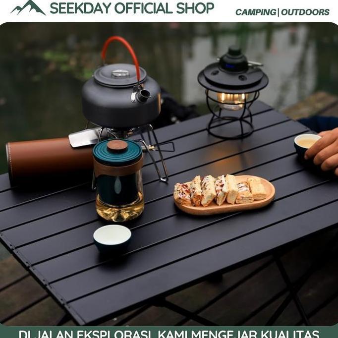 Qohahruns - Seekday Set Kursi Meja Lipat Outdoor 2 Kursi 1 Meja Portable Camping