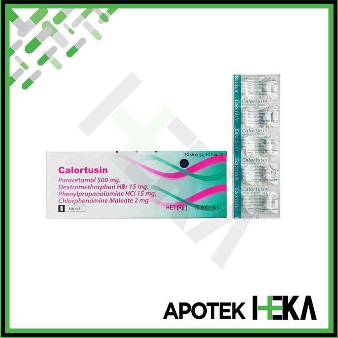 Ready stock Calortusin Box isi 10x10 Tablet - Obat Demam Batuk Flu murah