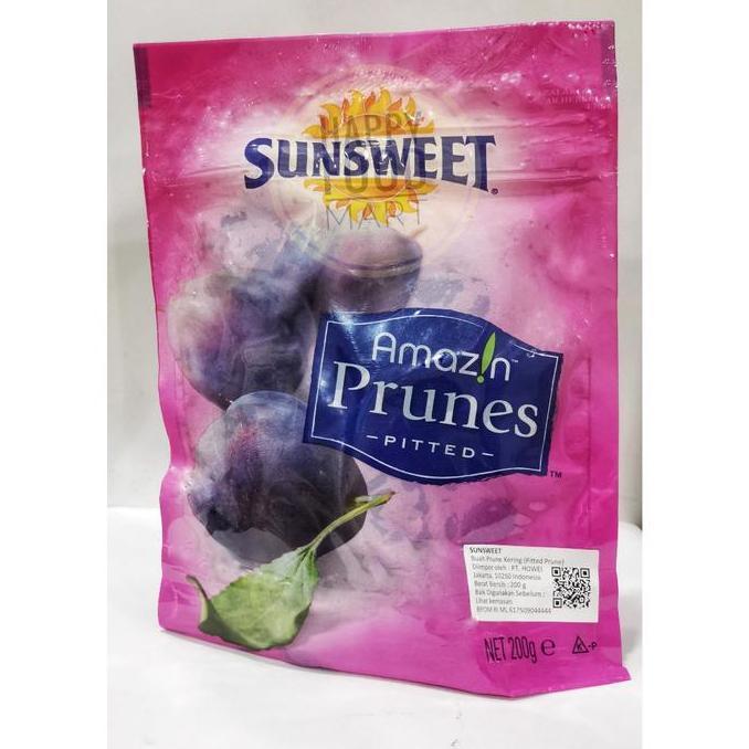 Terlaris [Halal] Sunsweet Prunes 200 Gram/Sun Sweet Buah Plum Kering Import Usa/Dried Plums/Pitted P