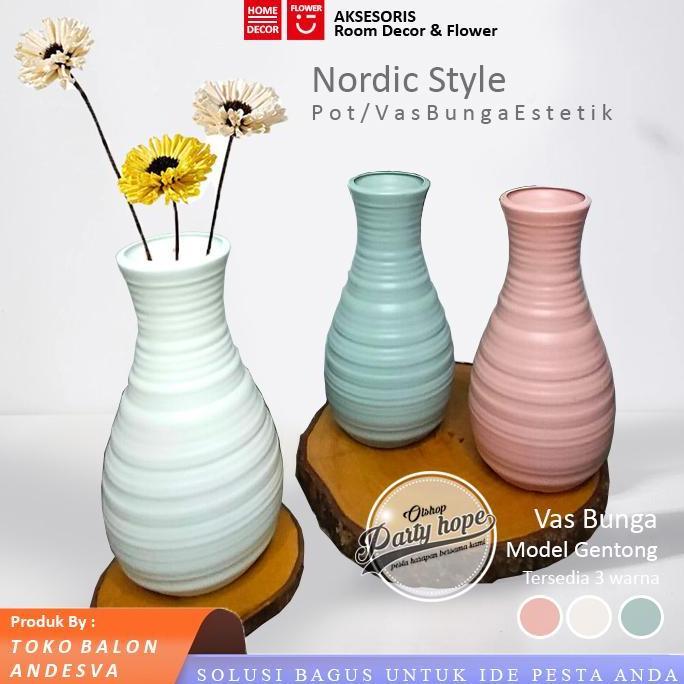 ] Vas Bunga Plastik Gentong / Pot Bunga Estetik / Hiasan Dekorasi Rumah