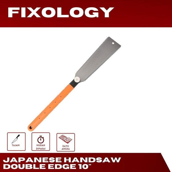 Gergaji kayu Gergaji Jepang Ikura 2 sisi 10" Rip Cus Cross cut