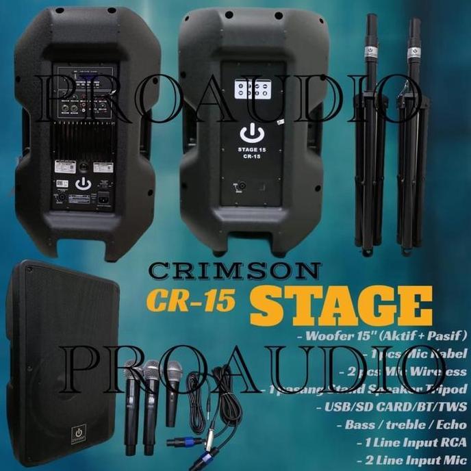 SPEAKER AKTIF PASIF CRIMSON STAGE 15 STAGE15 STAGE CR15 ORIGINAL