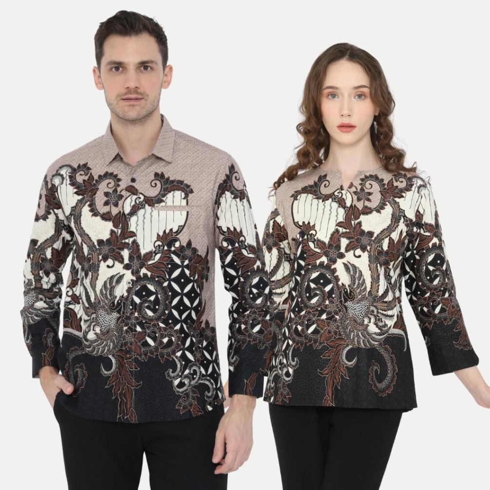 Batik Couple Atasan Batik Pria dan Wanita Salem OLR293