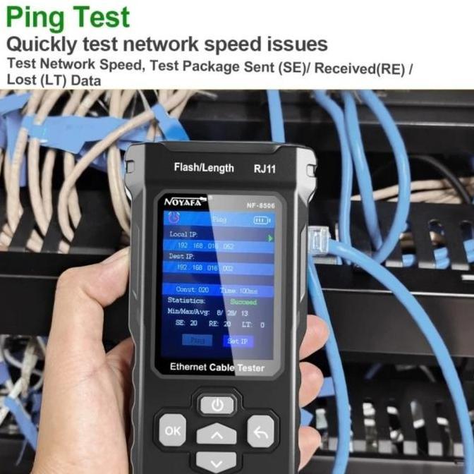 Noyafa Nf8506/Nf 8506 Lan Multi Functional Cabel Tester Poe/Ping Tracker Kualitas Terbaik Harga Term