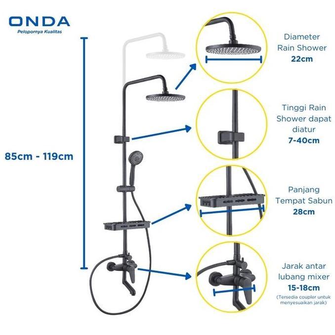 Janjuko_3 - ONDA Rain Shower Set 3 in 1 Kamar Mandi Panas Dingin Full Set SUS 34