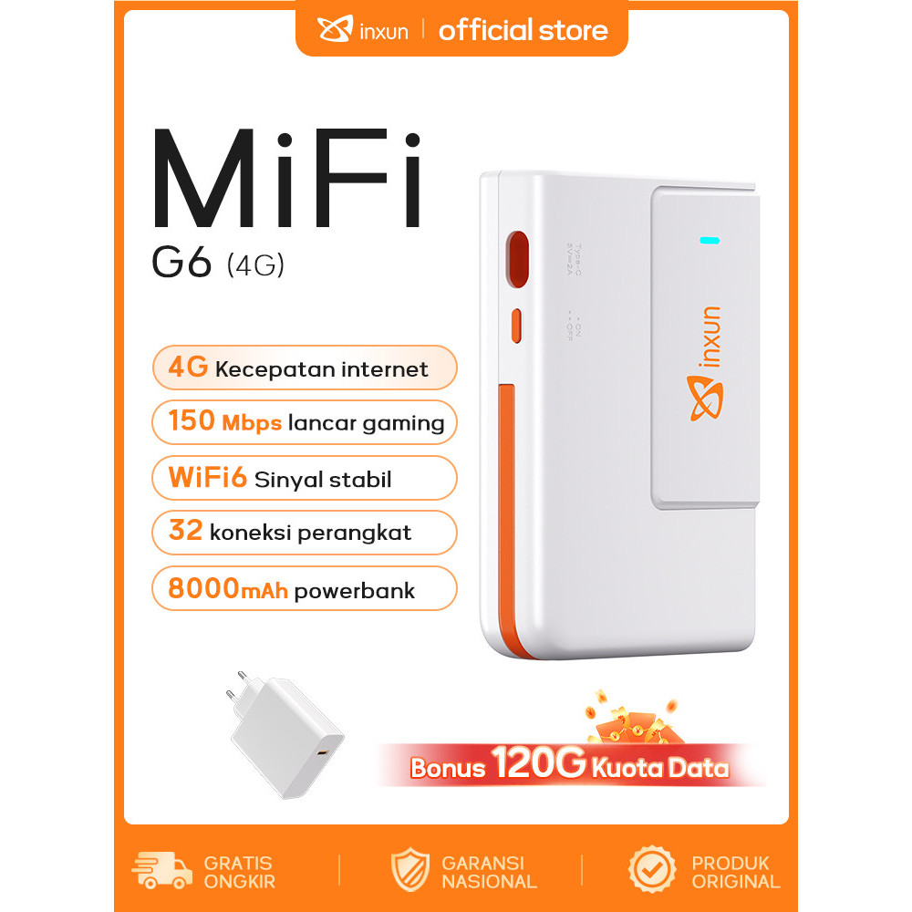 [HEMAT] COD Bonus 120GB PocketWifi Powerbank modem wifi 4G all operator 4Gmifi Wifi6 modem portable 