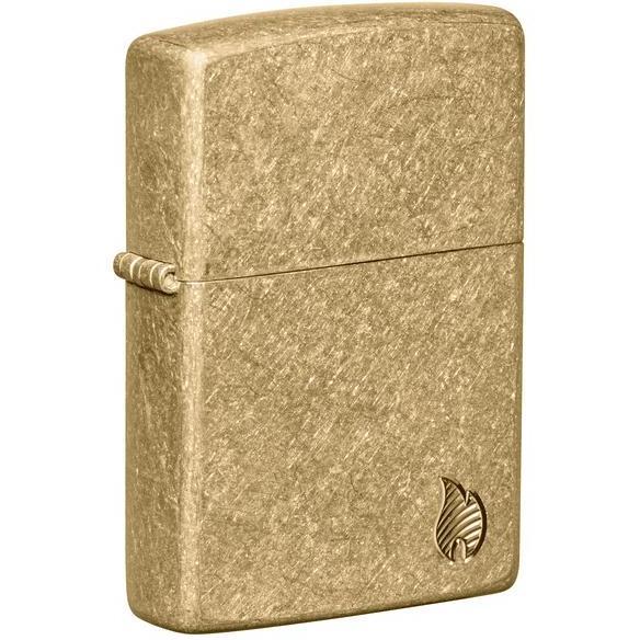 Zippo Armor Tumbled Brass Flame Design 46398