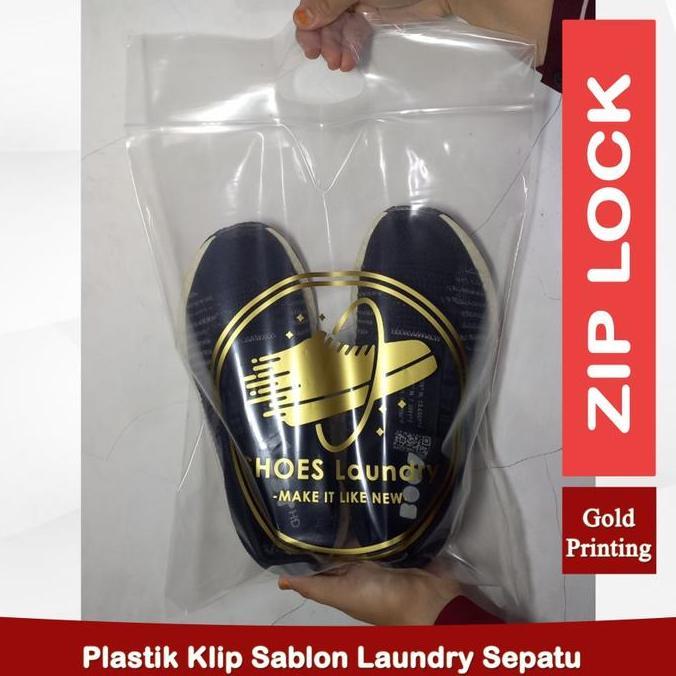 Plastik Laundry Sepatu Klip Zip Lock Sablon CO