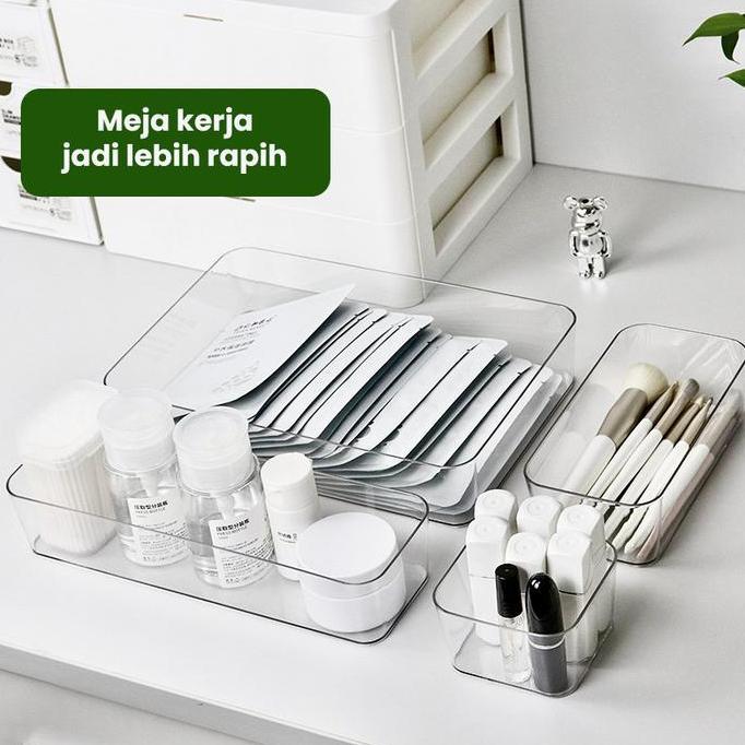 New- Organizer Laci Bening Acrylic Kotak Penyimpanan Kulkas Organizer Laci Organizer