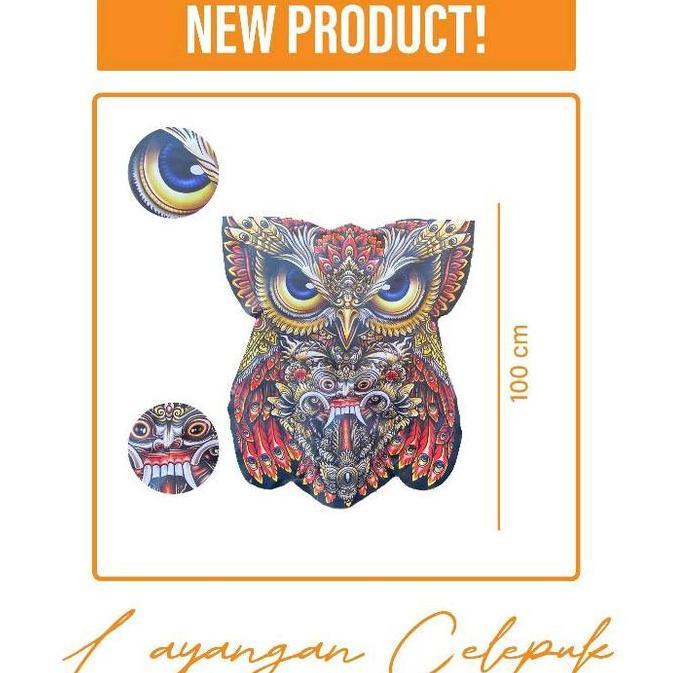 New- Layangan Celepuk 1 Meter - Layangan Burung Hantu - Layangan Bali - Layangan Owl Kain