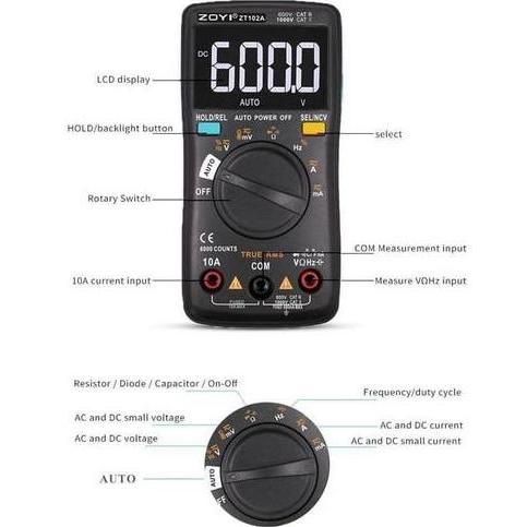 Multimeter Digital Avometer Multitester Auto Ori Zoyi / Intelegent