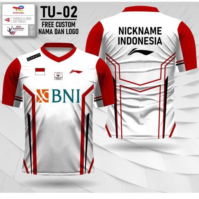 HARGA DISC - jersey badminton piala thomas cup 2022 lining free tambah nama