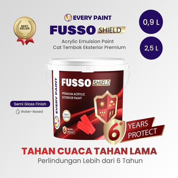 NEW Cat Tembok Eksterior Premium Weathershield Every Paint Fusso Shield 0,9L - Cat Dinding Eksterior