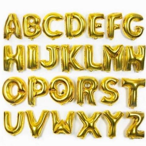 New- (ECERAN) BALON HURUF ANGKA Foil 40cm Emas Silver Pink Biru Dekorasi