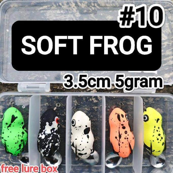 paket umpan SOFT FROG isi 5pcs free lure box