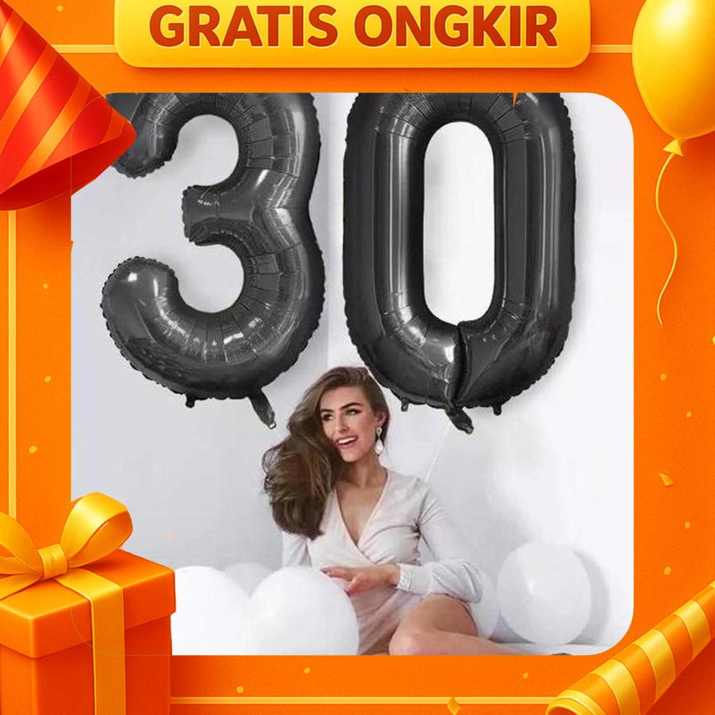 Balon Angka 100Cm Hitam