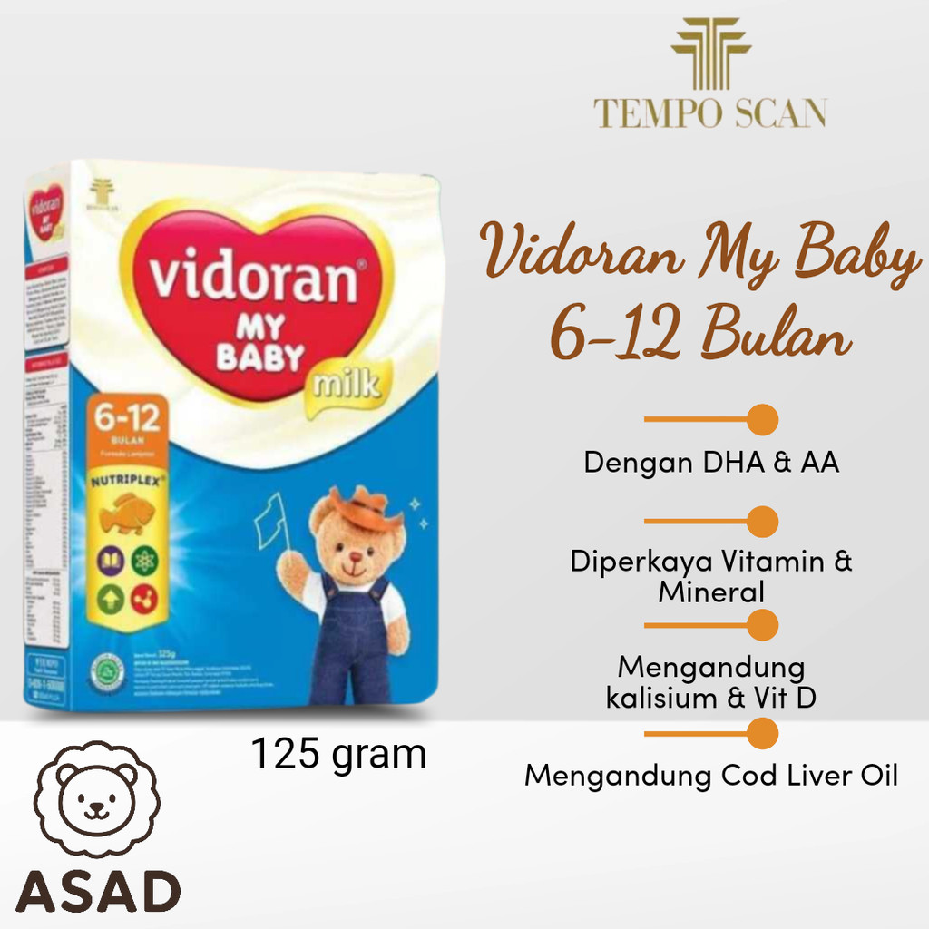 Vidoran My Baby 6-12 Bulan 125 Gram/Susu Bayi/Susu Formula