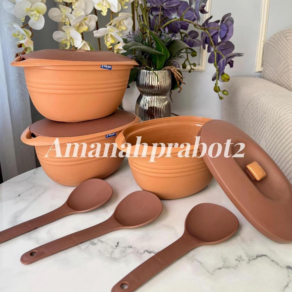 3pcs Basi Saji Frezz Galaxy Basi Segi Oval & Bulat Free Centong Basi Sayur Tebal PP5