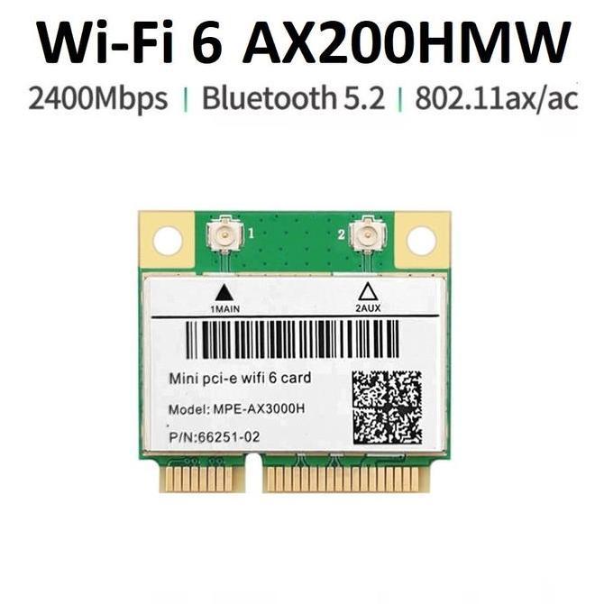 WiFi 6 AX200HMW Wireless Card Bluetooth 5 AX Half Mini PCIe AX200 HMW Terlaris