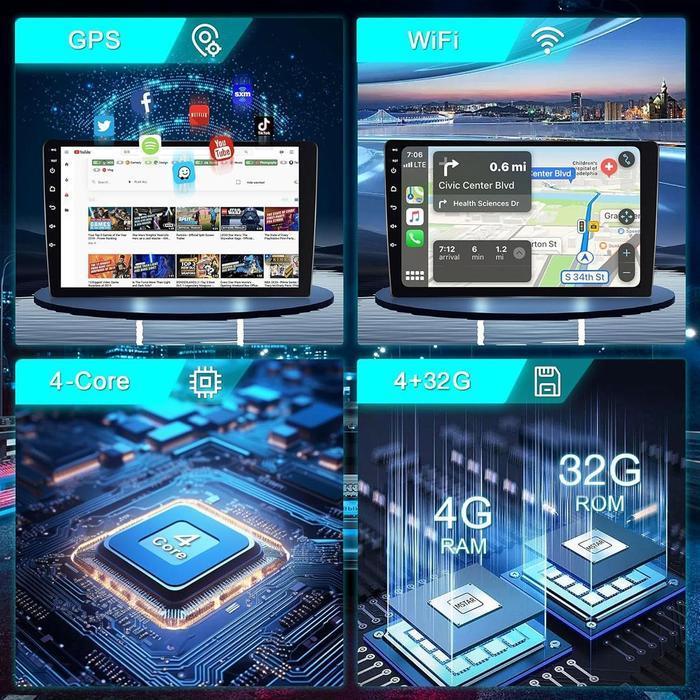 Ada Kipas PendinginAcroder Head Unit Android 13 Mobil 4G+64G 7/9/10 Inch Ips Layer Dengan Kamera Mun