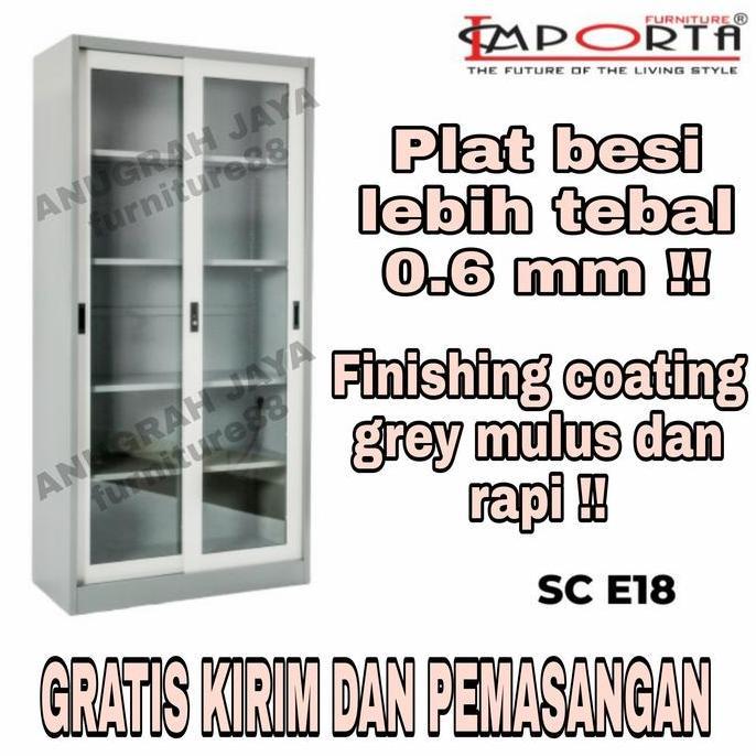 Lemari Arsip Pintu Sliding / Rak Buku / Lemari Buku Besi / Lemari Kantor / Filing Cabinet Besi REZ