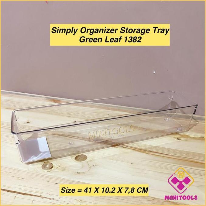 Kotak Penyimpanan Kulkas / Wadah Serbaguna Acrilic / Green Leaf 1382