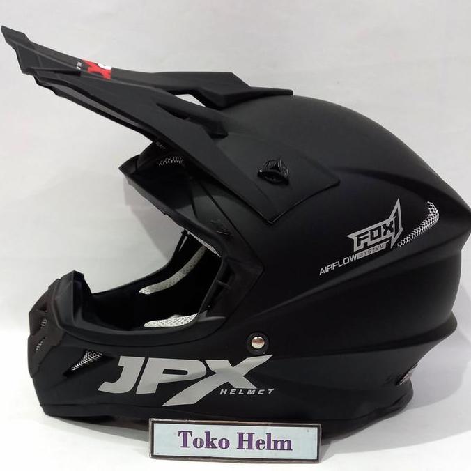 helm JPX cross JPX trail polos hitam doff Terlaris