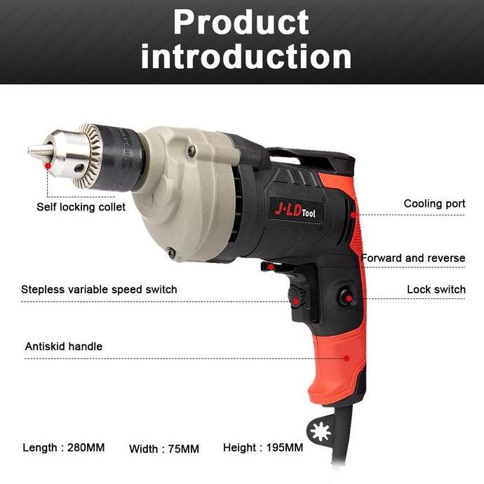 Grosir Jld Mesin Bor Listrik 13Mm Bolak Balik Electric Drill 480W Mesin Bor Murah Bor Beton Kayu Bes