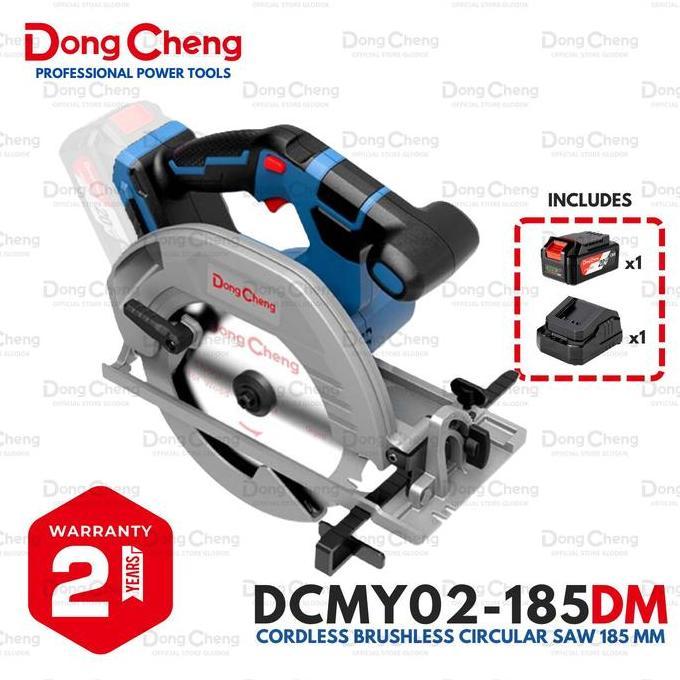 Murah Dongcheng Dcmy02-185 Cordless Brushless Circular Saw 185 Mm, Gergaji Serkel, Cangkram, Saw Bla