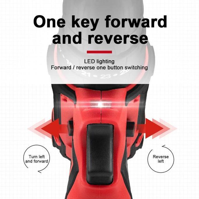 Murah Jld Bor Charger 16.8Vf Full Set Dengan 2 Baterai 2000Mah & Koper Mata Impact Drill Cordless Me