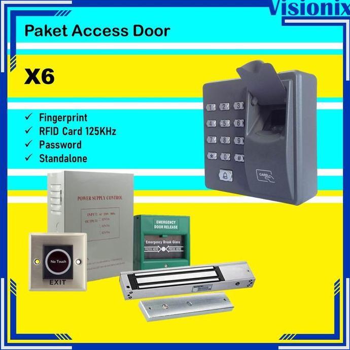 PAKET ACCESS DOOR ZKTECO X6 FINGERPRINT ACCESS CONTROL ORIGINAL DAN TERPERCAYA